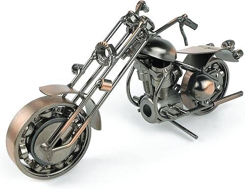 TRANSGOOD Modelo de motocicleta coleccionable hecho a mano, regalos creativos para decoración del hogar, manualidades hechas a mano, bronce
