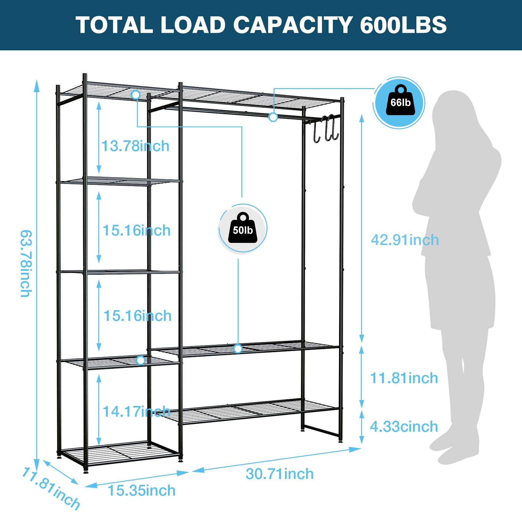 Yoviiy Long Dress Open Wardrobe Closet Clothing Rack - Elegant & Funct