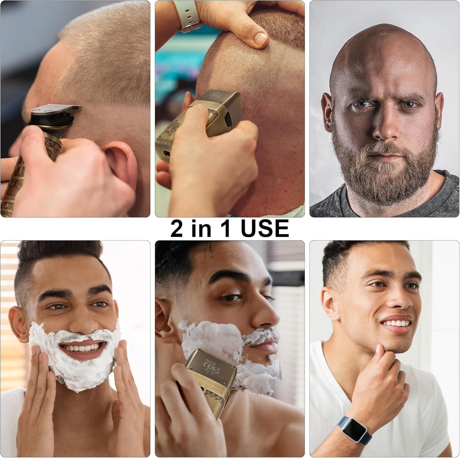 T-Blade Hair Trimmers & Electric Shavers for Men Foil Shaver Beard Trimmer Men's Grooming Kit with Triple Blades Cordless - Image 7