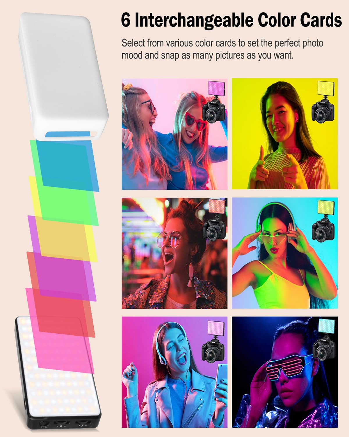 120 LED Phone Light – Selfie & Light for iPhone/iPad/Camera – 5000 mAh Rechargeable Portable with 3 Lighting Modes & 6 Filters – Aeglemana Selfie for Tablet, Vlog, TikTok & Video