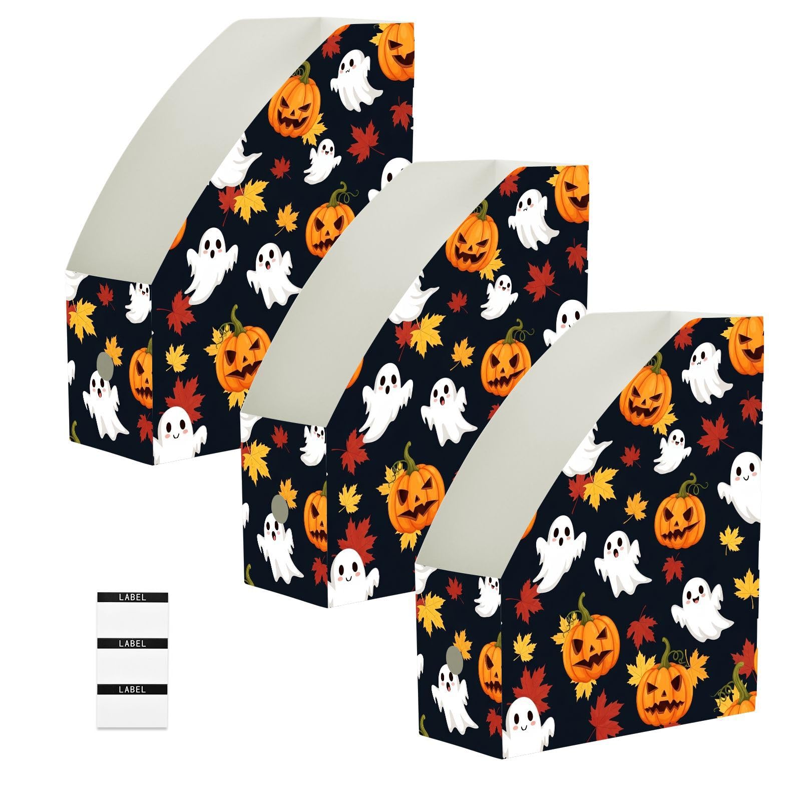 Adorable organiseur de dossiers citrouille d'Halloween noir, bureau