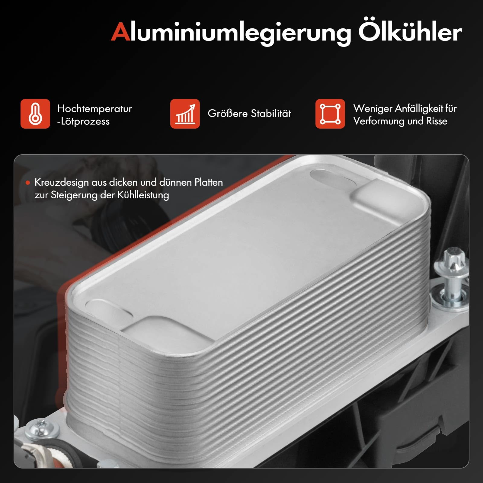 Frankberg ölkühler ölfilter Kompatibel mit Master II Kasten FD 2.5 D Master II Pritsche/Fahrgestell ED/HD/UD 2.5 D Master II Bus JD 2.5 D Replace# 8200709764