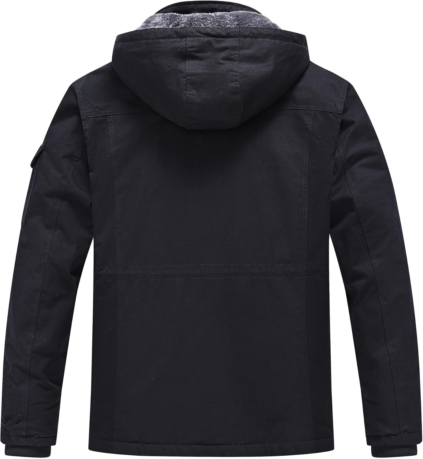 Rapoo Men's Winter Jacket Cotton Work Military Jackets Fleece Lined Thick Warm Cargo Coats with Hooded - Image 2