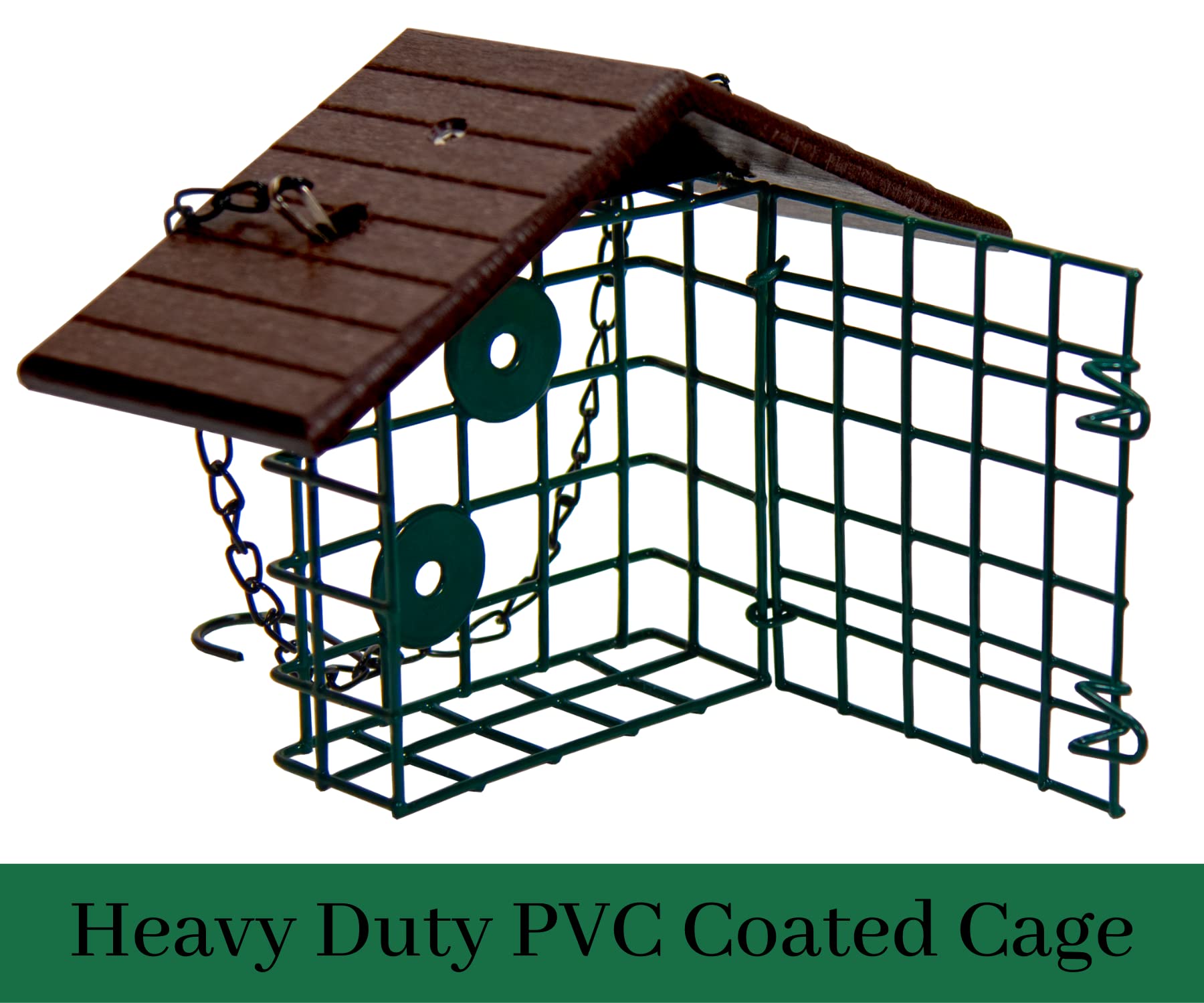 JCs Wildlife Single Suet Käfig Vogelfutterhaus mit Poly-Holzdach - hält Suet, - Bild 13 von 24