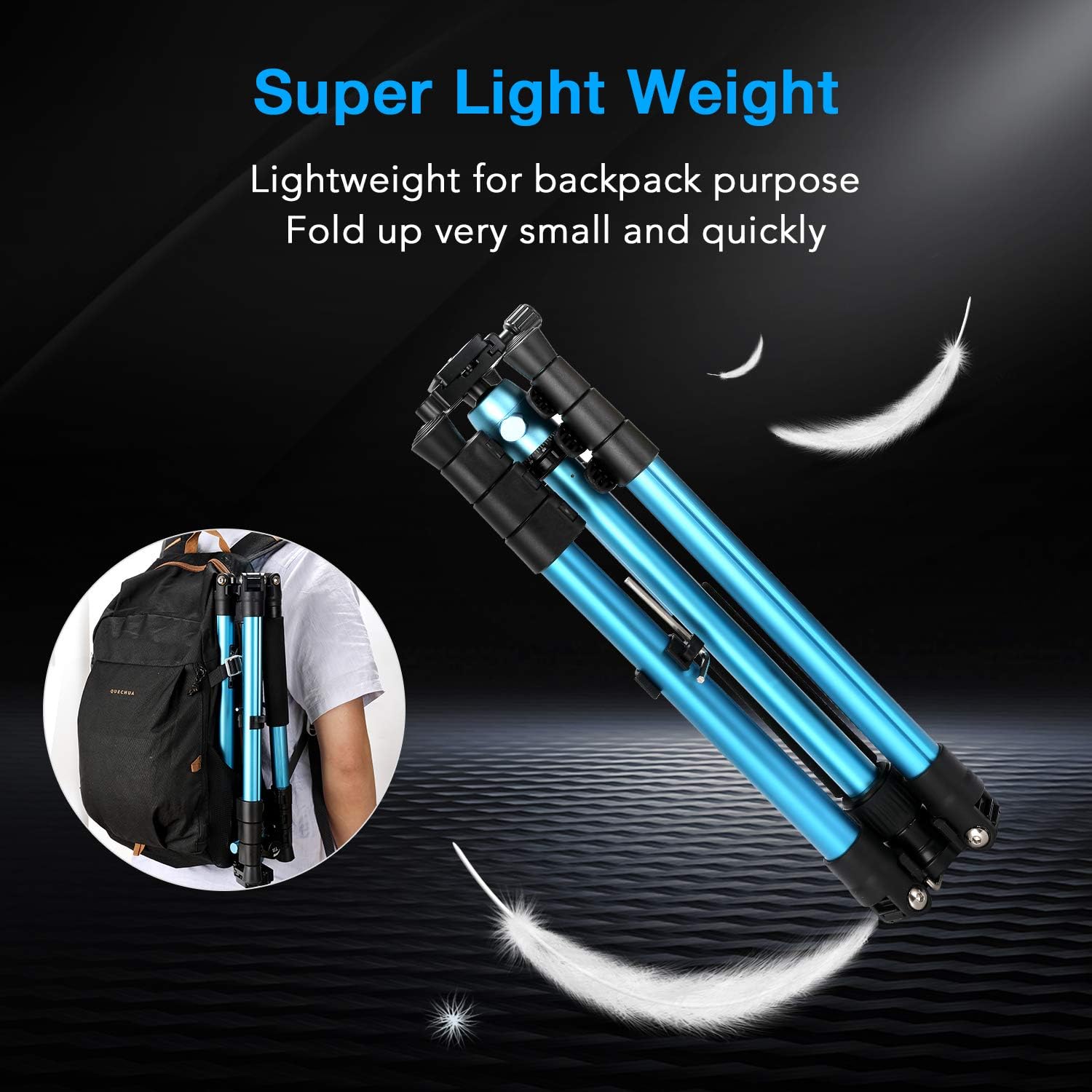 Crеаtіvе Prоduсt MACTREM Professional Camera Tripod DSLR Tripod for Travel, Super Lightweight and Reliable Sturdy, Ball Head Tripod Detachable Monopod with Phone Mount Carry Bag, 21.5 to 62.5, 33lb Load