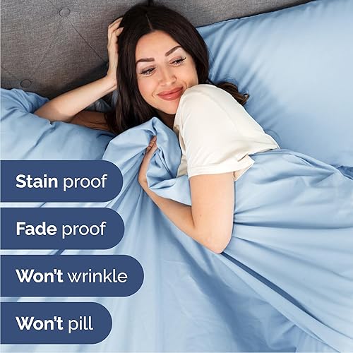 Vista 1114 de Juego de sábanas Split King de 7 piezas, sábanas transpirables y refrescantes, sábanas de hotel, bolsillos profundos, ajuste fácil, suaves y sin