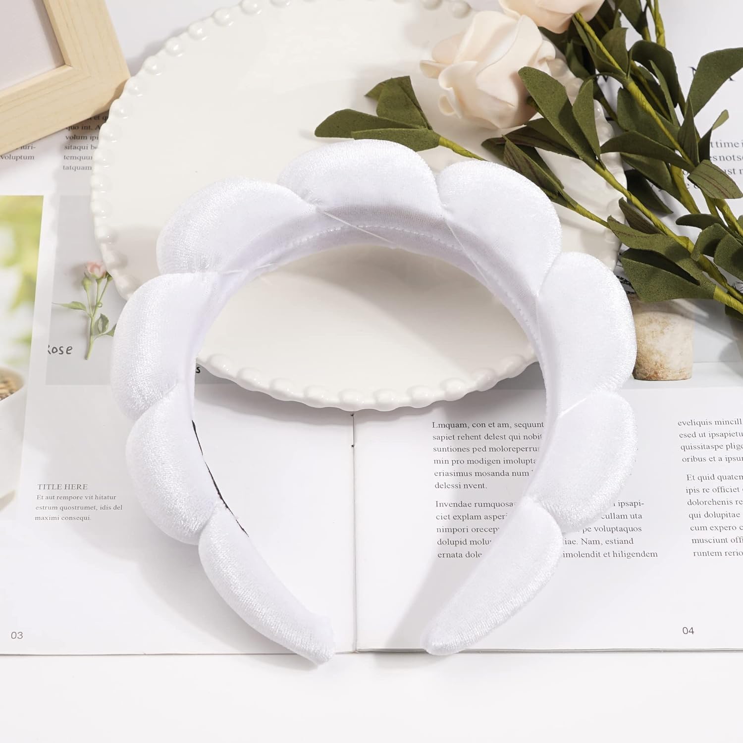 DRESHOW Spa Headband for Women Sponge Headband for Washing Face Clouds Soft Terry Cloth Makeup Skincare Headbands - Image 2