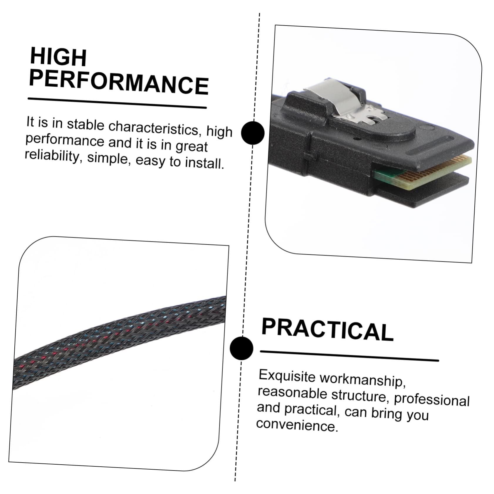 NUOBESTY 0.5m Mini Mini Cable Internal Extension Cord for Server High-Speed Connection Compact Design for Workstations and Hard Drive