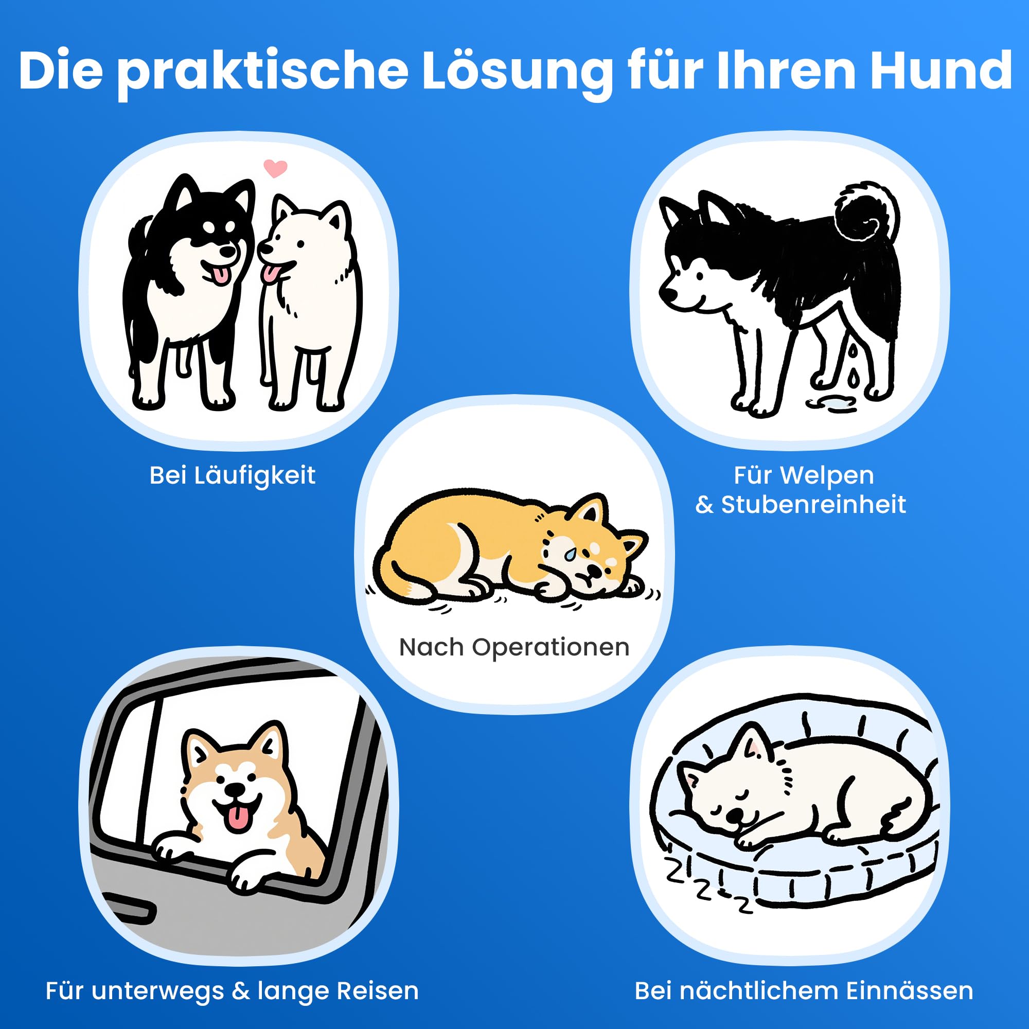 Einweg-Hundewindeleinlagen 150 Stück,Hundewindeln für Rüden Hündinnen,Hochsaugfähige Einweg Windeln für Hündinnen Katzen(14x17cm)