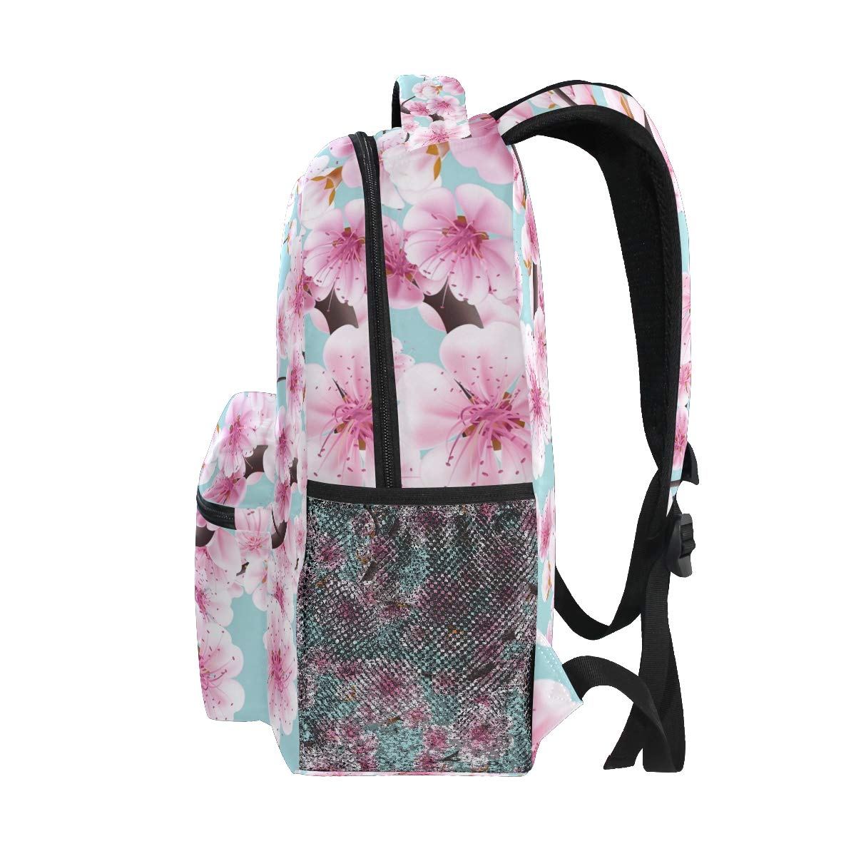 Mnsruu Sac à Dos d'école de Fleurs de Cerisier Rose pour Sac de Voyage pour Enfant de Filles, garçon, Taille unique
