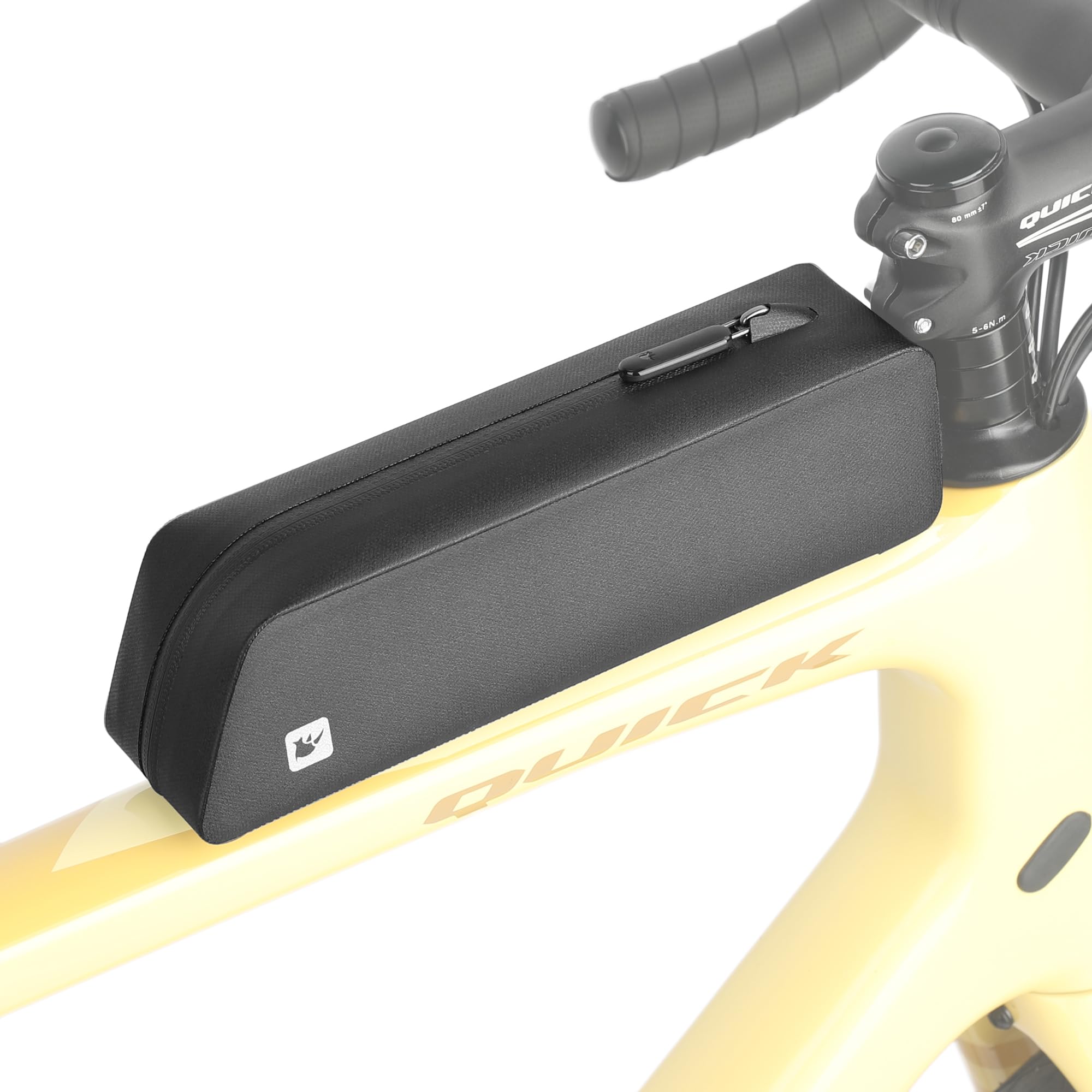 Rhinowalk BHD0017 Sac De Rangement Triangulaire Pour Cadre De Vélo 2,4 L, Sac De Rangement étanche Avec Fermetures éclair YKK, Porte-pompe Et Port De Câble Slim Fit - Noir