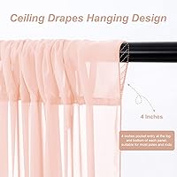 Vista 48 de Ivory Ceiling Drapes 6 Panels 5ftx10ft Wedding Arch Draping Fabric Chiffon Wedding Drapes Curtain Decorations with Rod Pocket