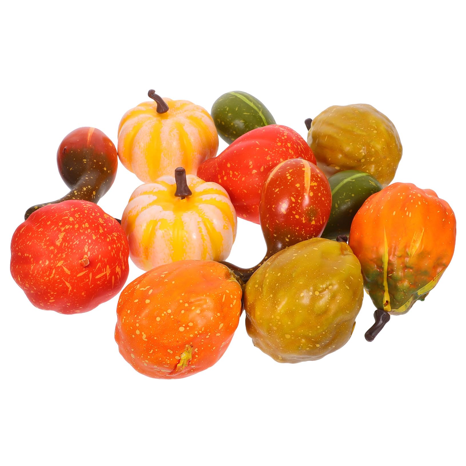 Cabilock 2 Sätze Stoffkürbisse, Künstliche Kürbisse Kürbis- Lebensechter Kleiner Kürbis Halloween-Dekoration Foam Pumpkin Szenenlayout Schmücken Herbststütze Schaum 12 Stück * 2