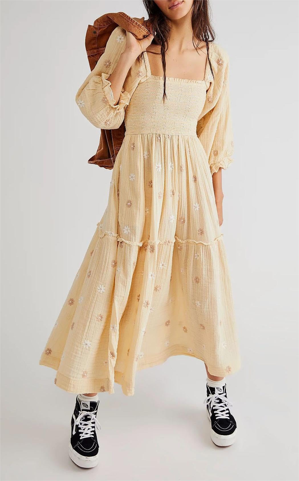 white christmas dresses Apricot Lace Dress main image 0