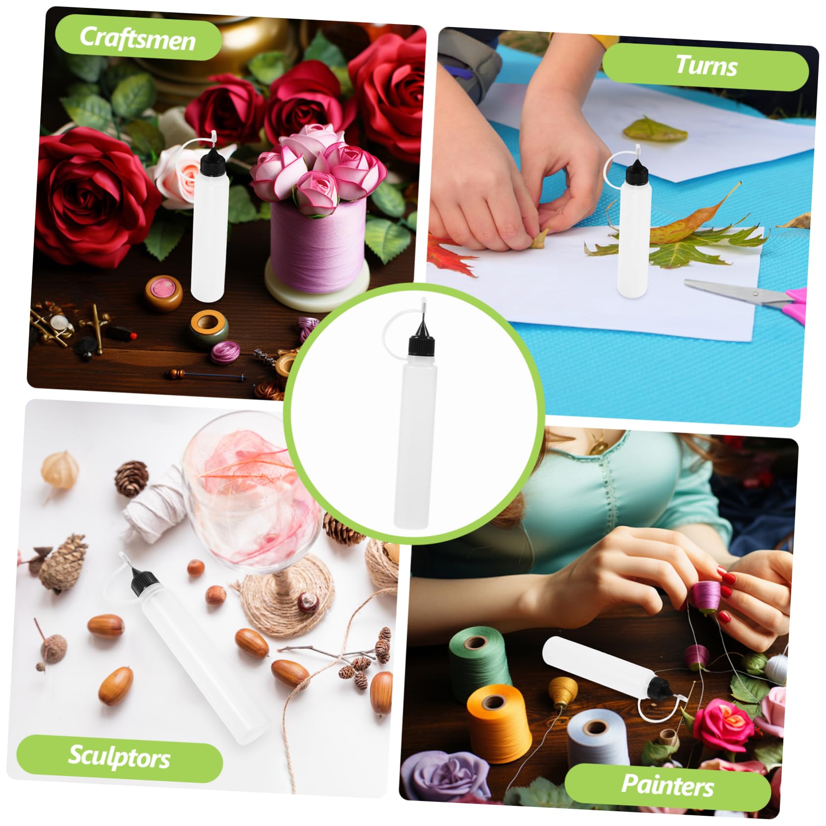 Lurrose 50pezzi Bottiglie Applicatrici per Colla con Punta Fine di Flaconi per Artigianato e Modellismo per Precisione e Dettagli Progetti Creativi