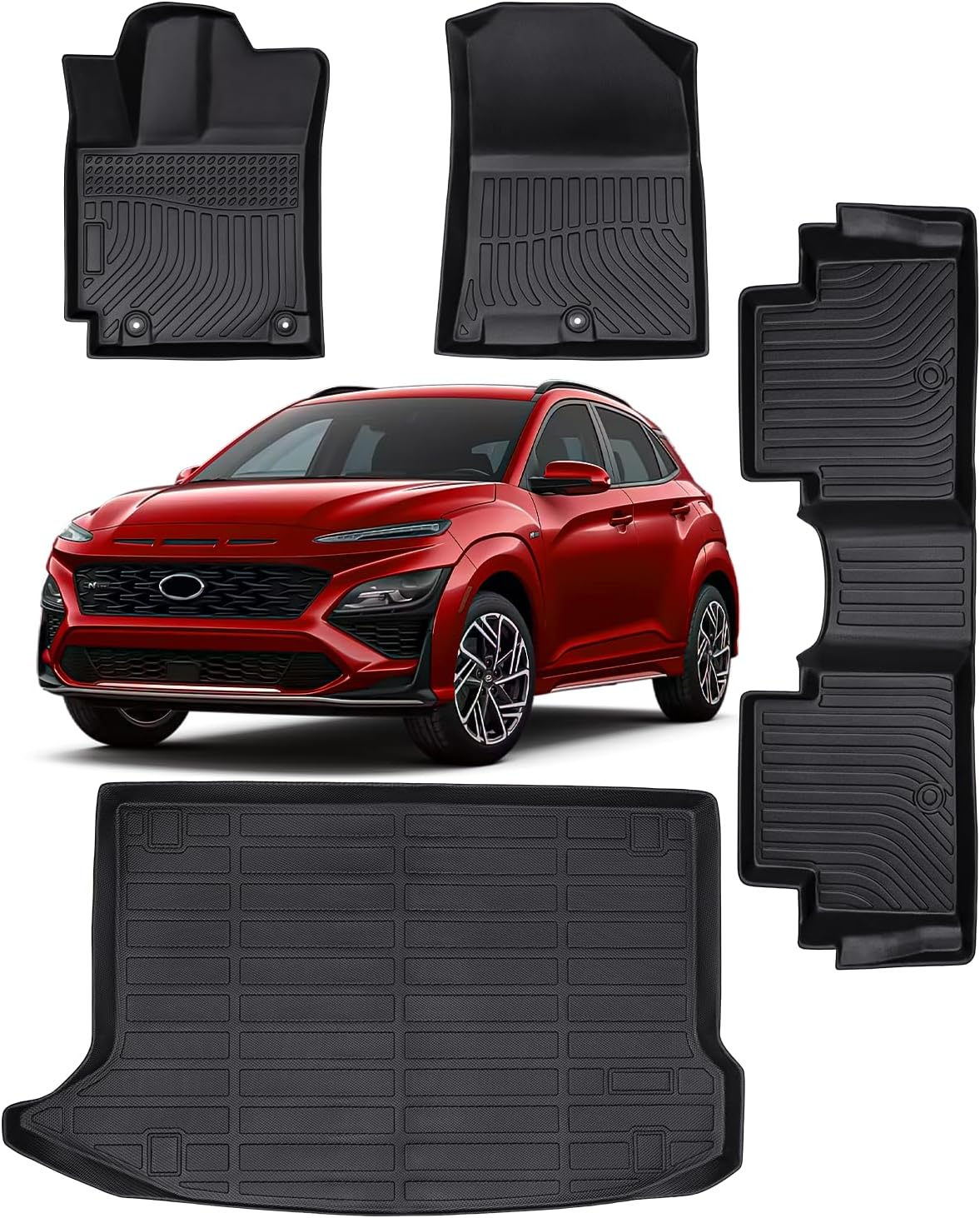 CarQiWireless for Hyundai Kona Floor Mats & Trunk Mat 2018