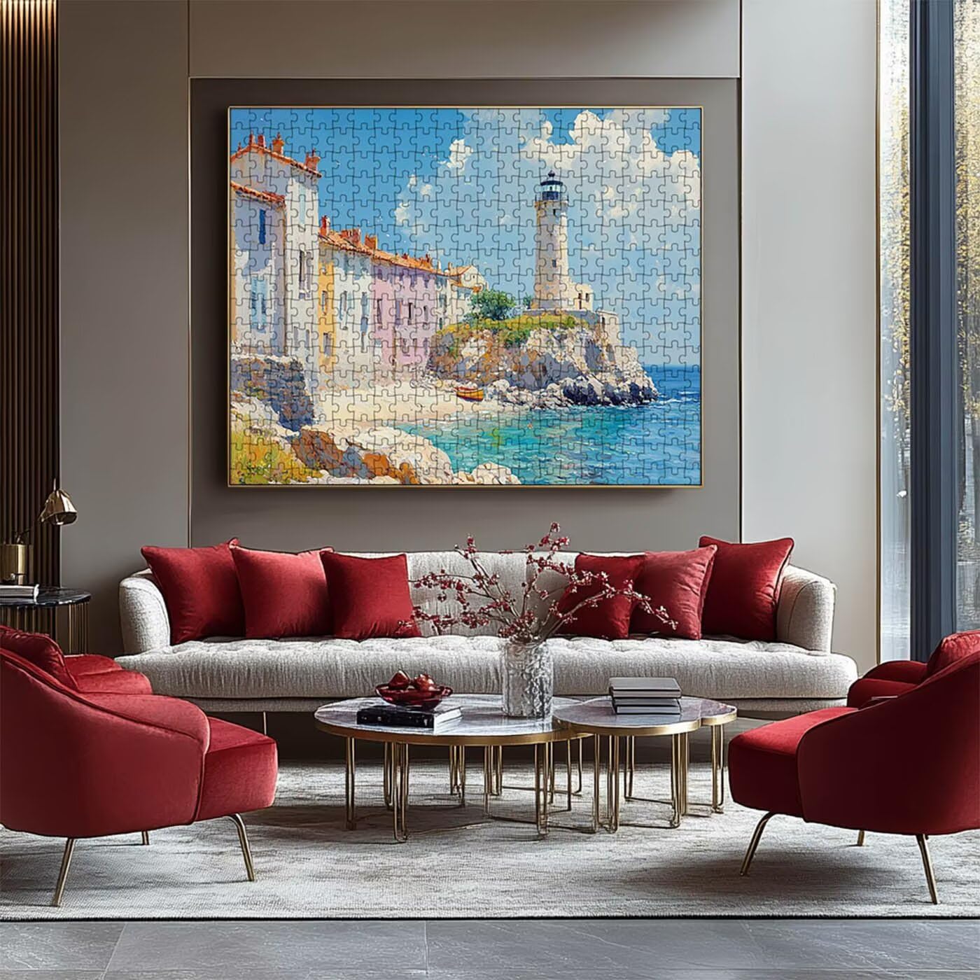 Puzzle 5000 sztuk, reflektor logiczny 5000 sztuk dla dorosłych 160 x 105 cm, drewniane puzzle architektura wykwintne opakowanie w papierowym pudełku, przenośna torba siatkowa na prezent dla mężczyzny