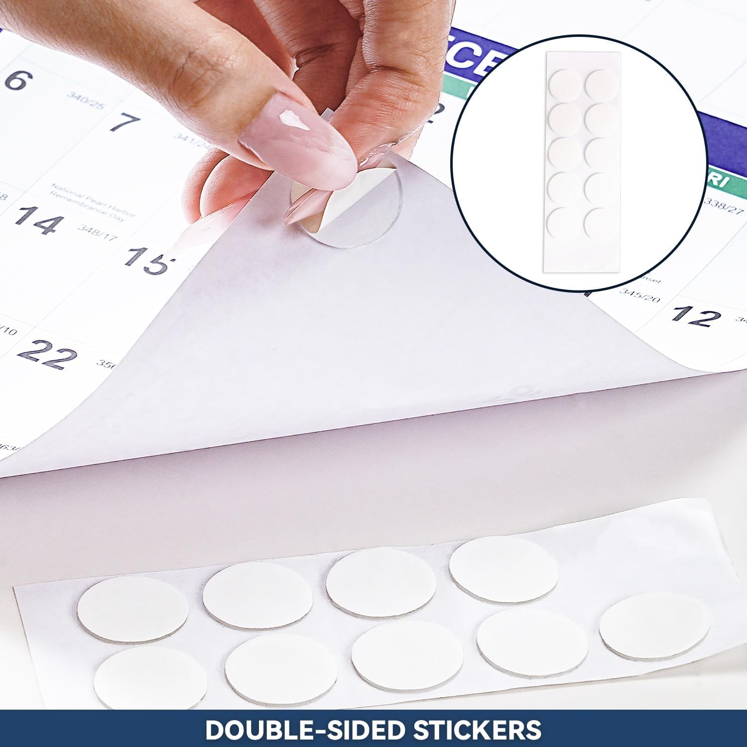 2026-2027 Yearly Wall Calendar - Calendar 2026-2027, JUL 2026 - JUN 2027, Yearly Calendar/Planner, 34.3" x 22.8"(Open), Large Wall Calendar 26-27 with Premium Paper, Double-Sided Small Round Sticks, Azure - Image 5