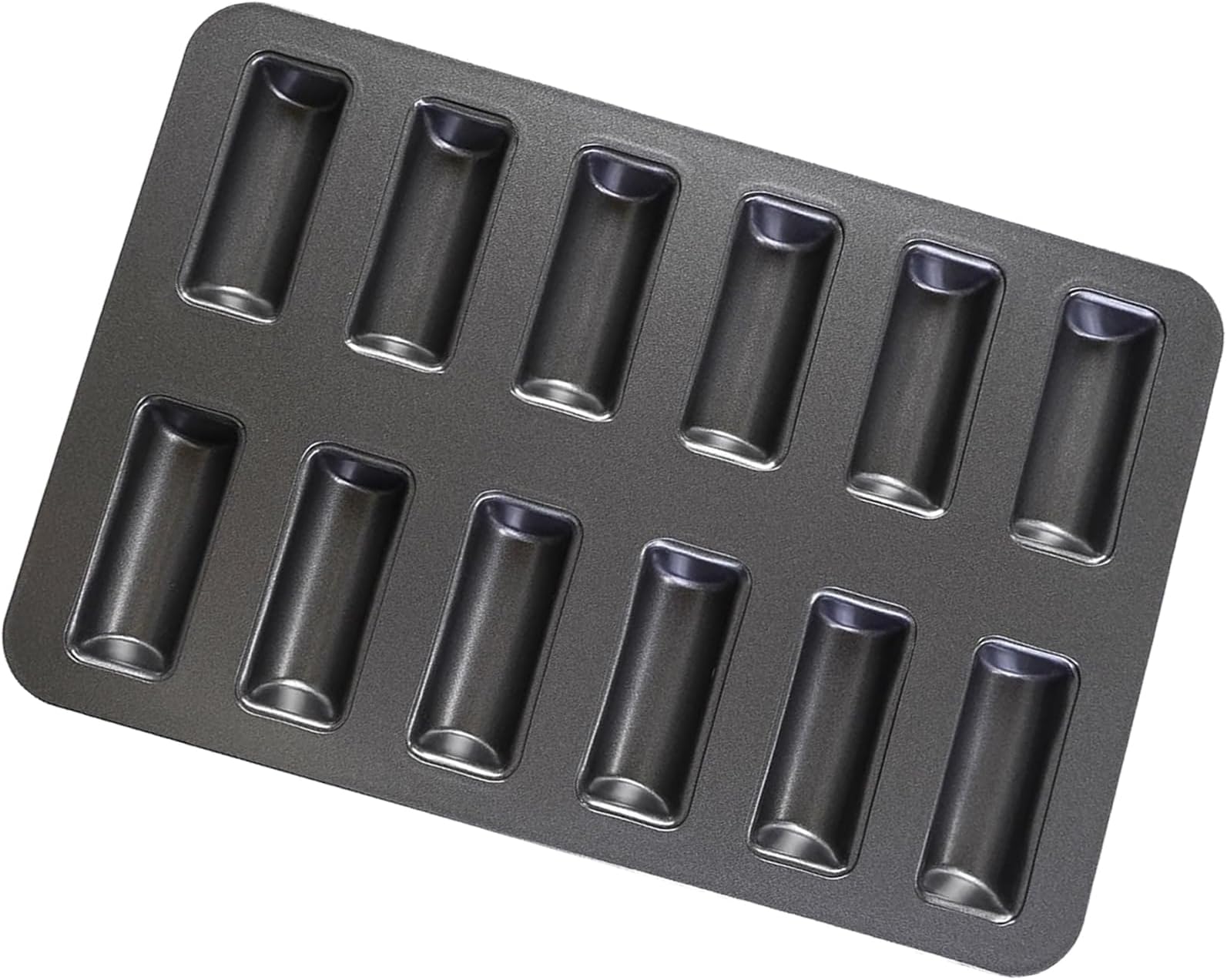 12 Cup Financier Cake Baking Pan Mini Banana Bread Loaf Cream Canoe Granola Bar Cornbread Nonstick Small Muffin Cupcake Madeleine Cookie Tin Tray Mold