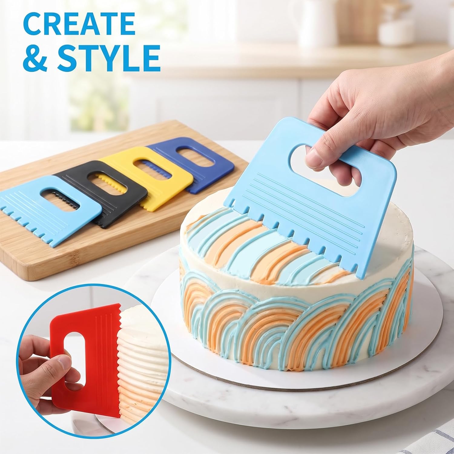 Textured Art Supplies, 7PCS Texture Tools for Plaster Plastic Paint Scraper