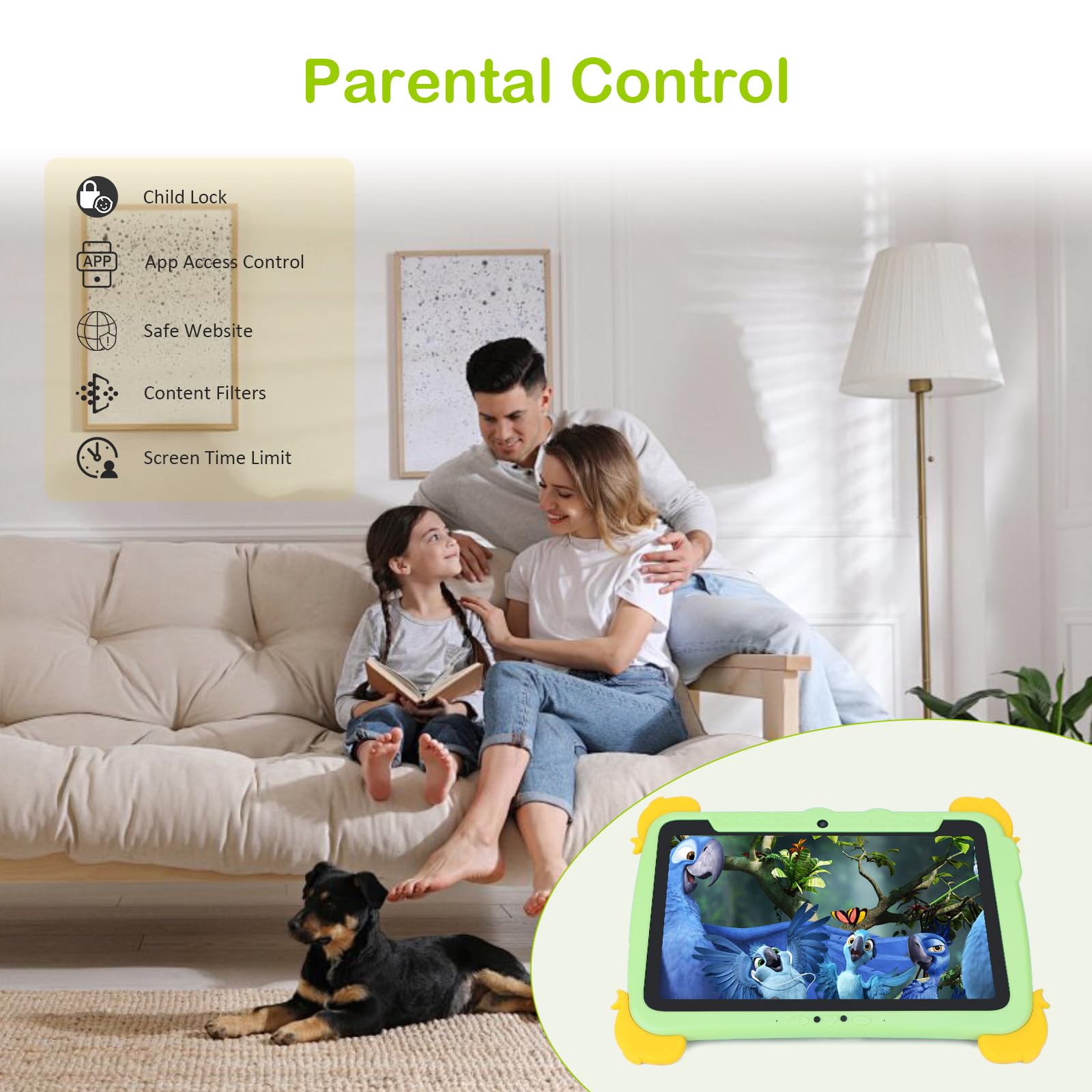 C Idea Kids Tablet 10,1 Pollici - Android 13, 4GB RAM 64GB ROM, Batteria 6000mAh, Blu - 2