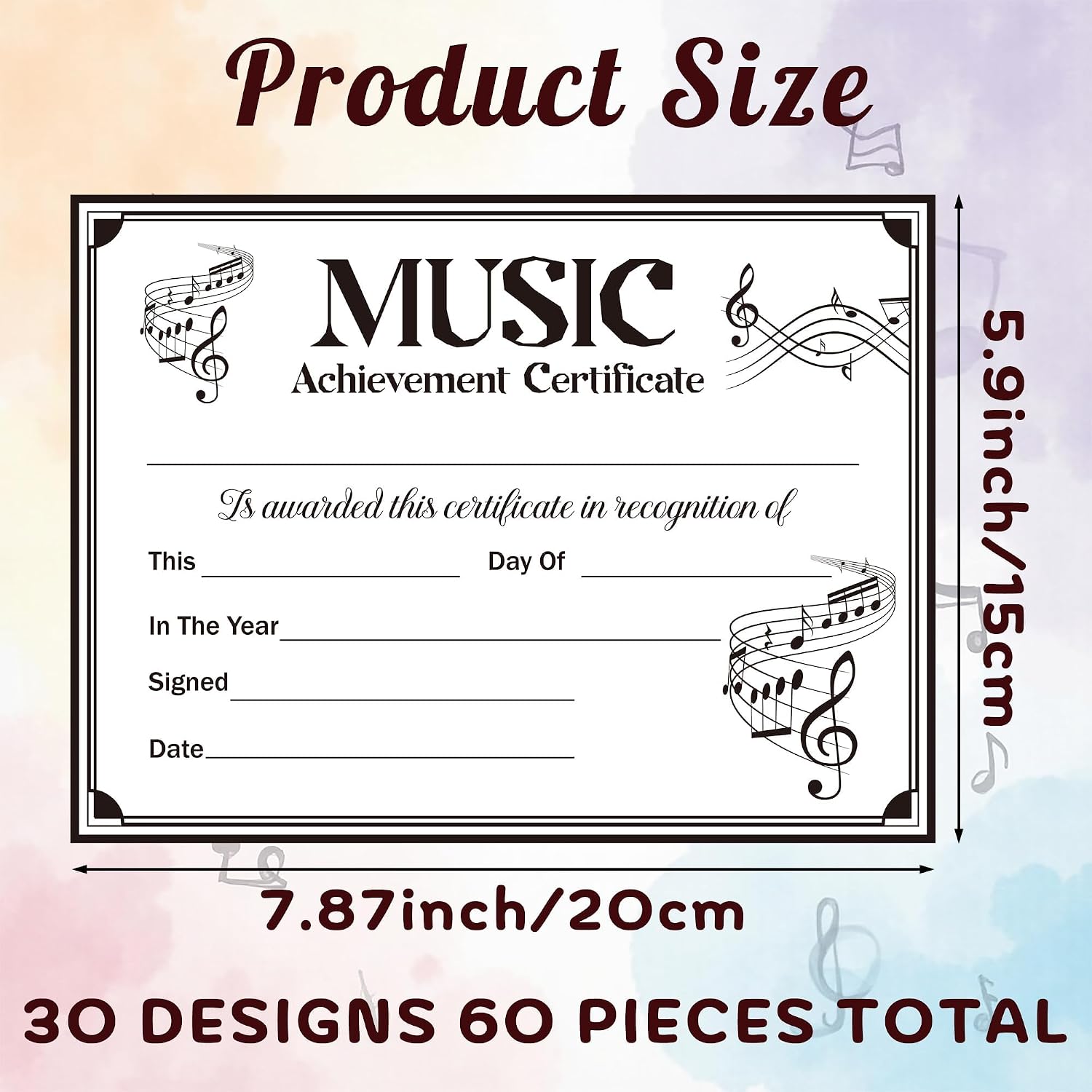 EYxsaxenk Music Achievement Certificates End of Season Musical Paper Awards image 2