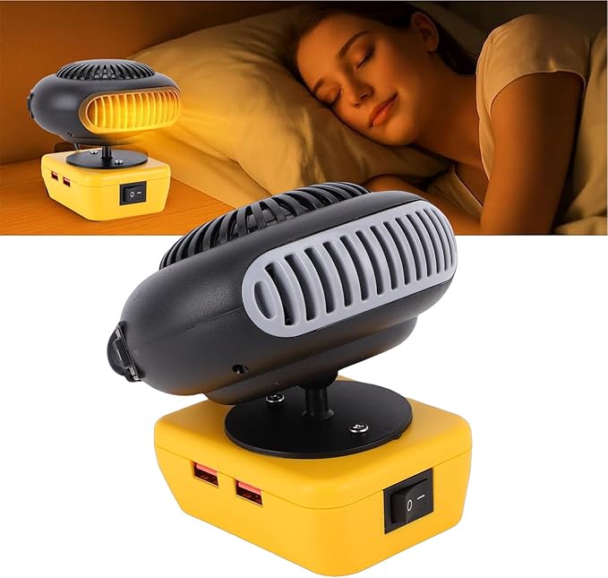 Calefactor Eléctrico Portátil a Batería, 2 Niveles de Temperatura, Desempañador Silencioso miniatura 6