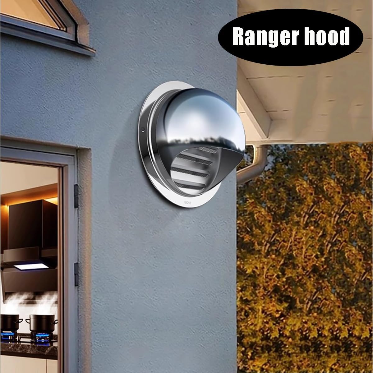 Round Air Vent Cap 6.7in 7.1in 7.9in 9.8in 11.8in Soffit Vent Cover with Removable Cover and Bird Screen Mesh for Kitchen Bathroom Office and Warehouse Ventilation 304 Stainless Steel(9.8in/250mm)