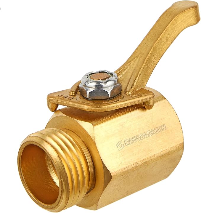 Haus & Garten HeavyDuty 3/4" Brass Garden Hose Shut Off Valve Garden Hose