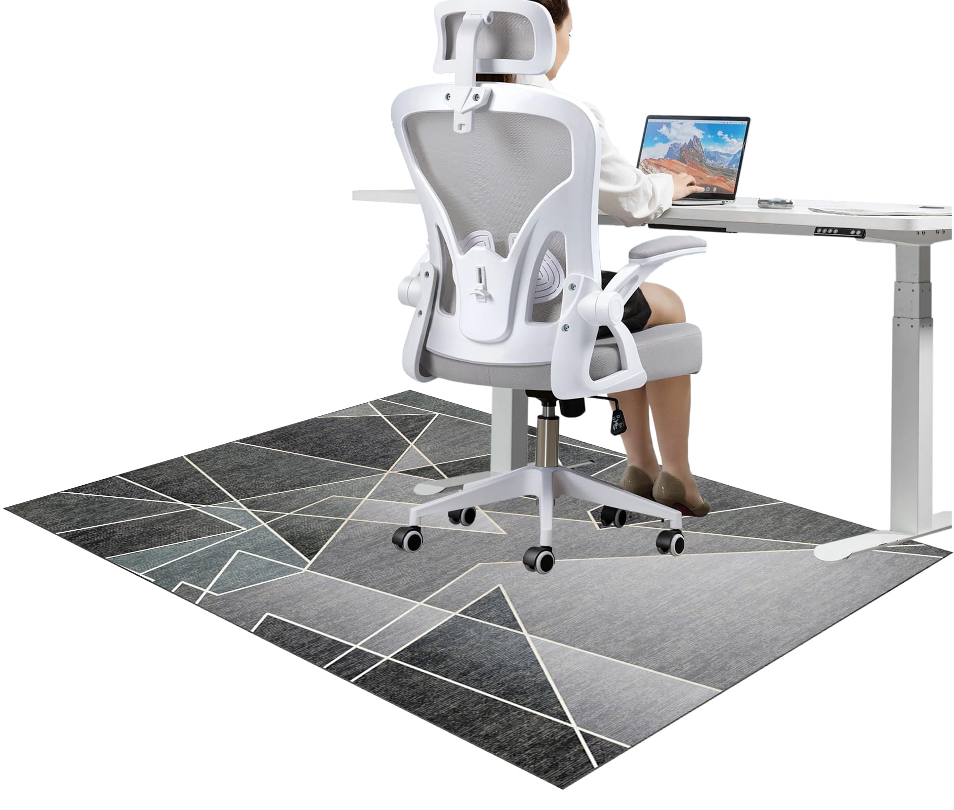 Protège parquet chaise roulettes pour gaming et le travail 120x150cm