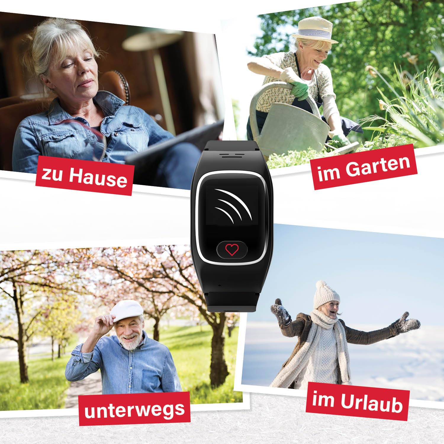 James B6 Notruf- & Sicherheitsuhr für Senioren (Schwarz) mit GPS, Sturzerkennung, SOS-Knopf, Pulsmessung & Gesundheitsfunktionen, Familien-App, lauter Alarm, inkl. SIM-Karte & 2 Gratis-Monate Tarif