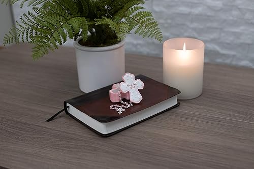 Miniatura 2 de Roman Giftware Inc., regalos para niños, bebé nuevo, caja de 0.75 pulgadas de alto Bless Girl con rosario, religioso, inspirador, duradero (2 x 2 x