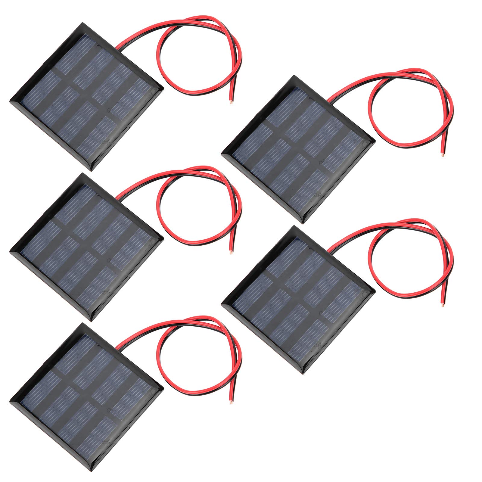 HUSHUI 5Pcs Mini Solar Panel Small Power Supply Module Board with DC2V 150mA for Solar Lawn Lights Polysilicon 60x60MM