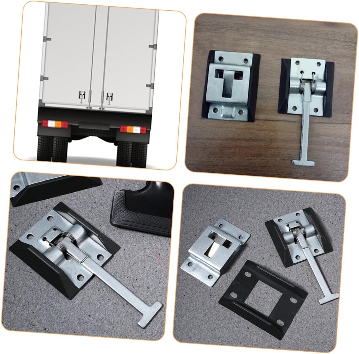 2sets Camper Door Latch Replacement Trailer Door Latch Kit Zinc Coated Holder Durability