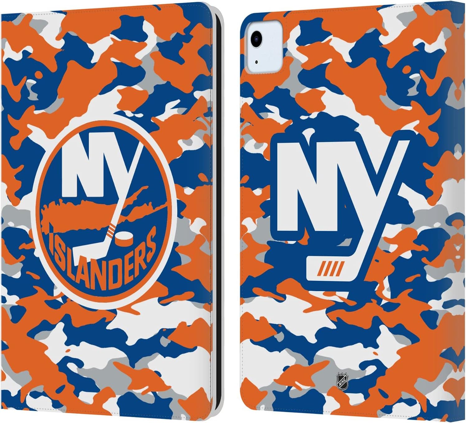 Head Case Designs Officially Licensed NHL Camouflage New York Islanders Leather Wallet Case Compatible with Apple iPad Air 11 2020/2022/2024/2025