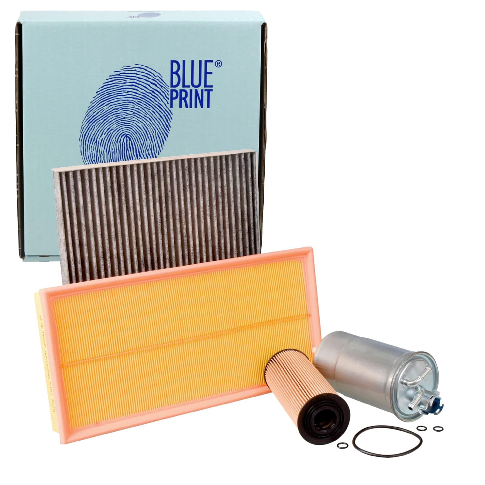 Blue Print Adv182134 Wartungspaket Inspektionspaket Filter Set (1X Ölfilter, 1X Luftfilter, 1X Innenraumfilter, 1X Kraftstofffilter)