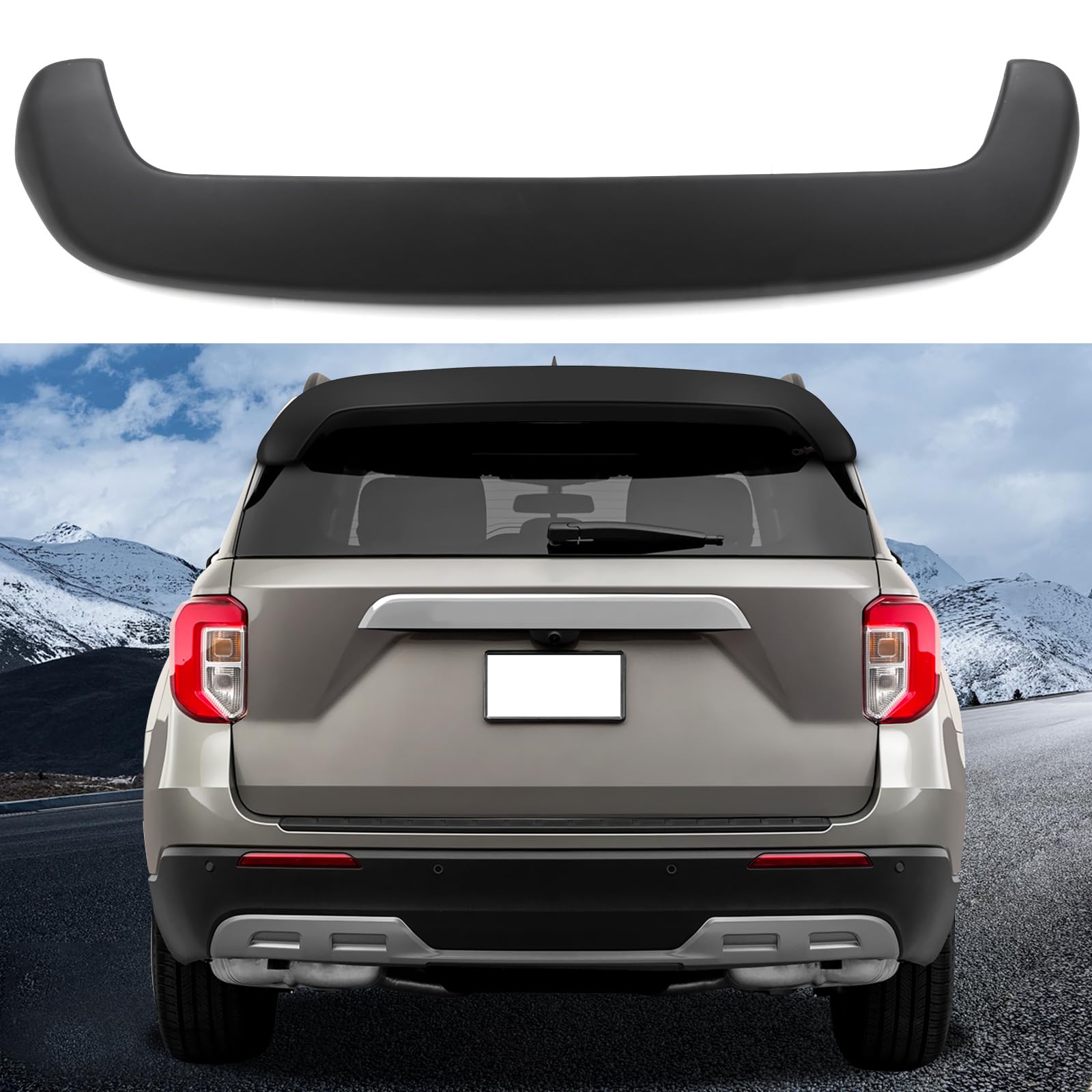 GFJEF Rear Roof Spoiler ABS Fits for 2003 2004 2005 2006 2007 2008 2009 for 4RUNNER Rear Window Roof Spoiler Wing with 3rd Brake Light Matte Black