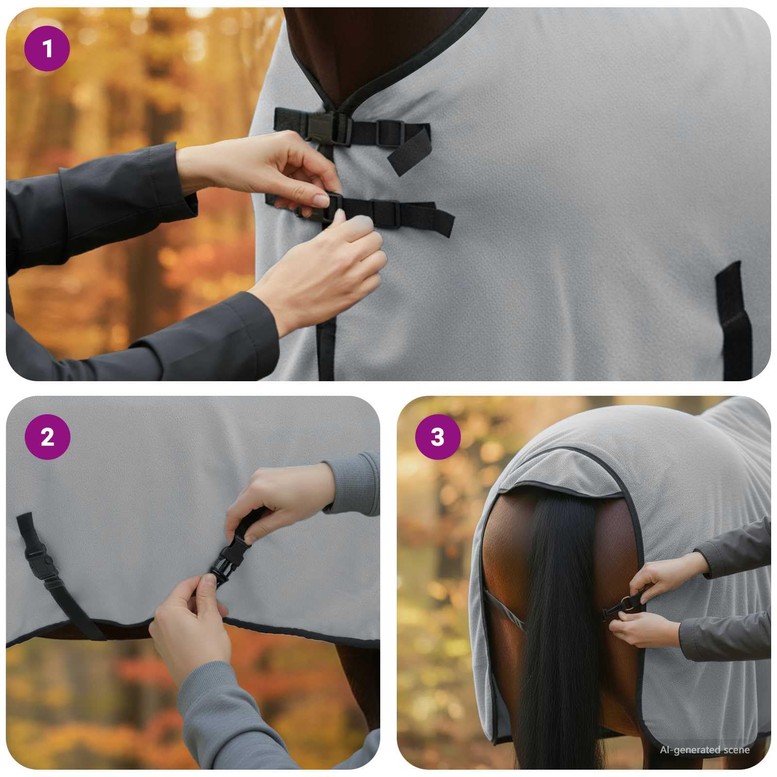 Manta para caballos de poliéster Aqua completa, transpirable, para establo, sauce y paddock, manta ligera para exteriores con cierre en el pecho, impermeable, manta de invierno para caballos