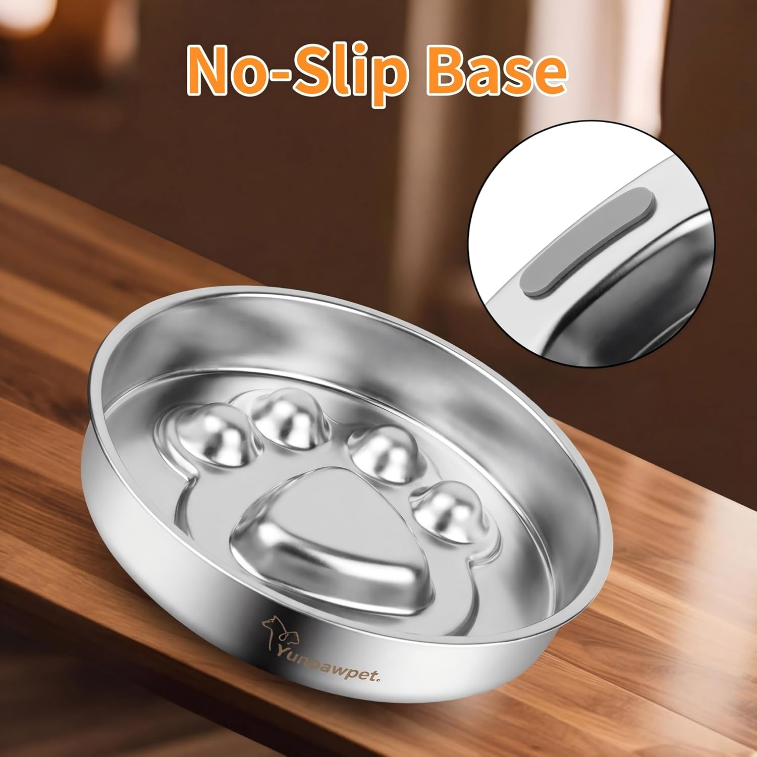 Slow Feeder Dog Bowl Stainless Steel, Metal Dog Slow Feeder for Small Medium Large Dogs, Anti-Tip & Non-Slip Bottom, Help Improved Digestion and Prevent Choking