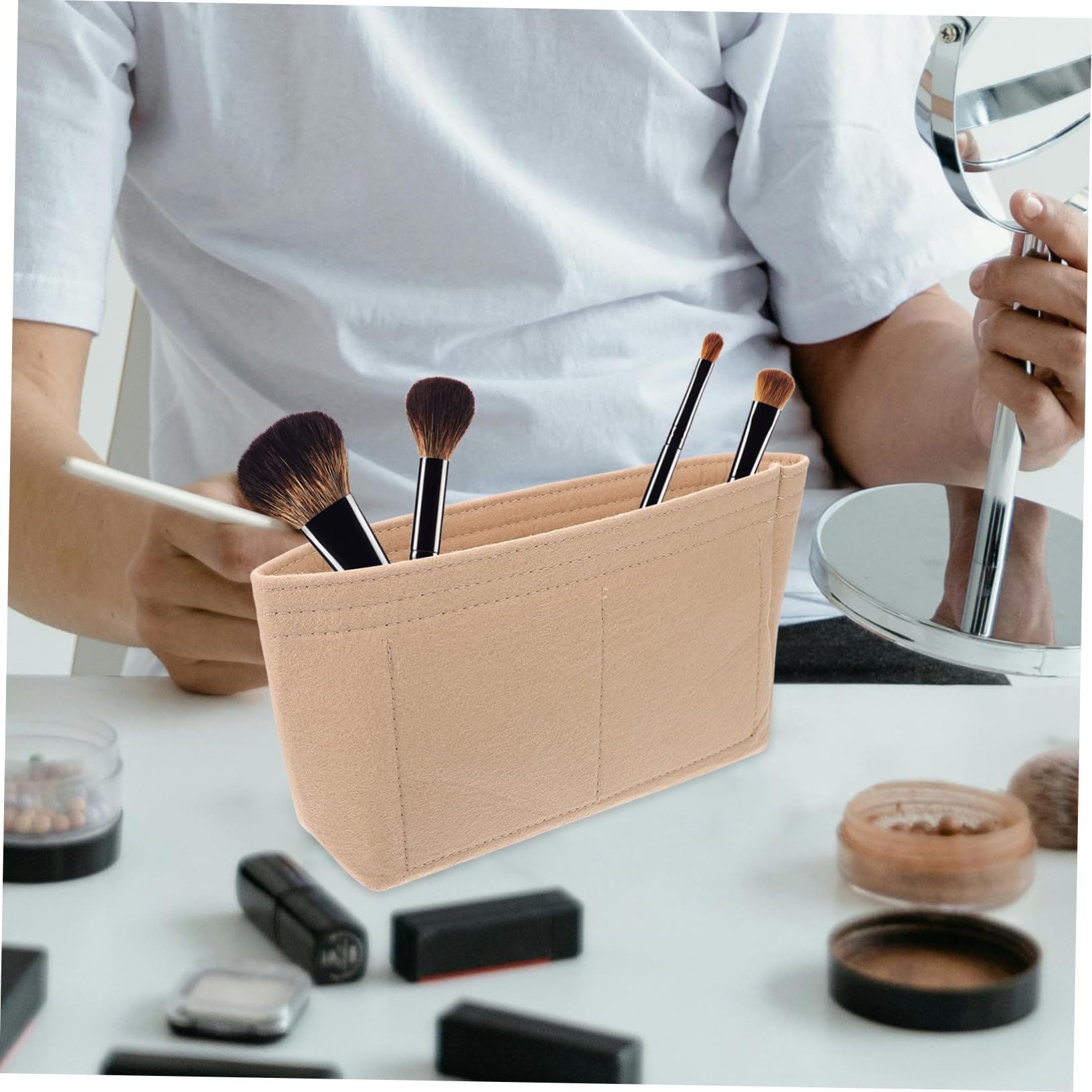 Didiseaon Handbag Organizer Insert 2pcs Felt Purse Organizer Small Bag Insert Liner