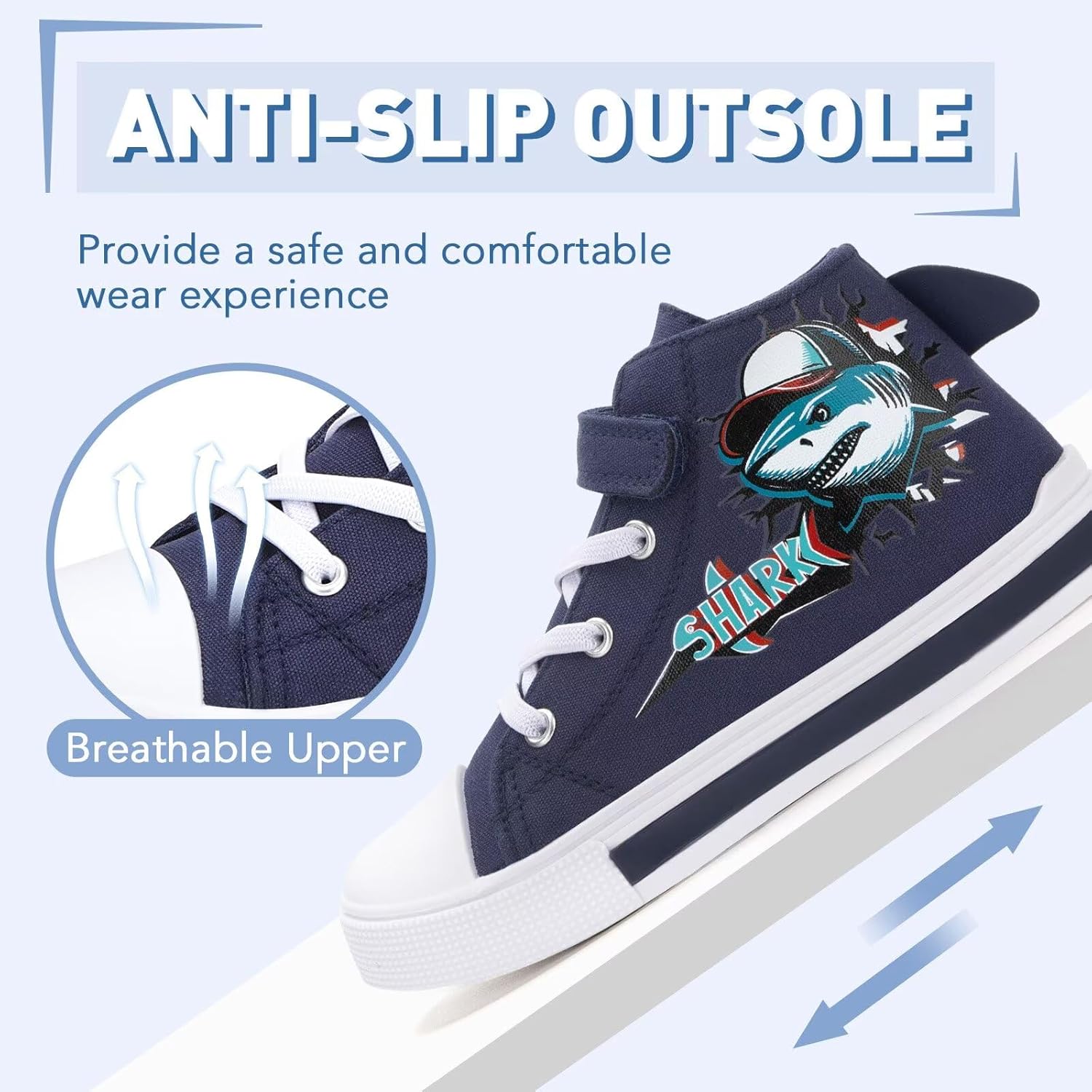 Boys Girls Light up Sneakers Kids High Top Flashing Canvas Shoes Toddler Casual Easy Fasten Walking Sneaker - Image 4