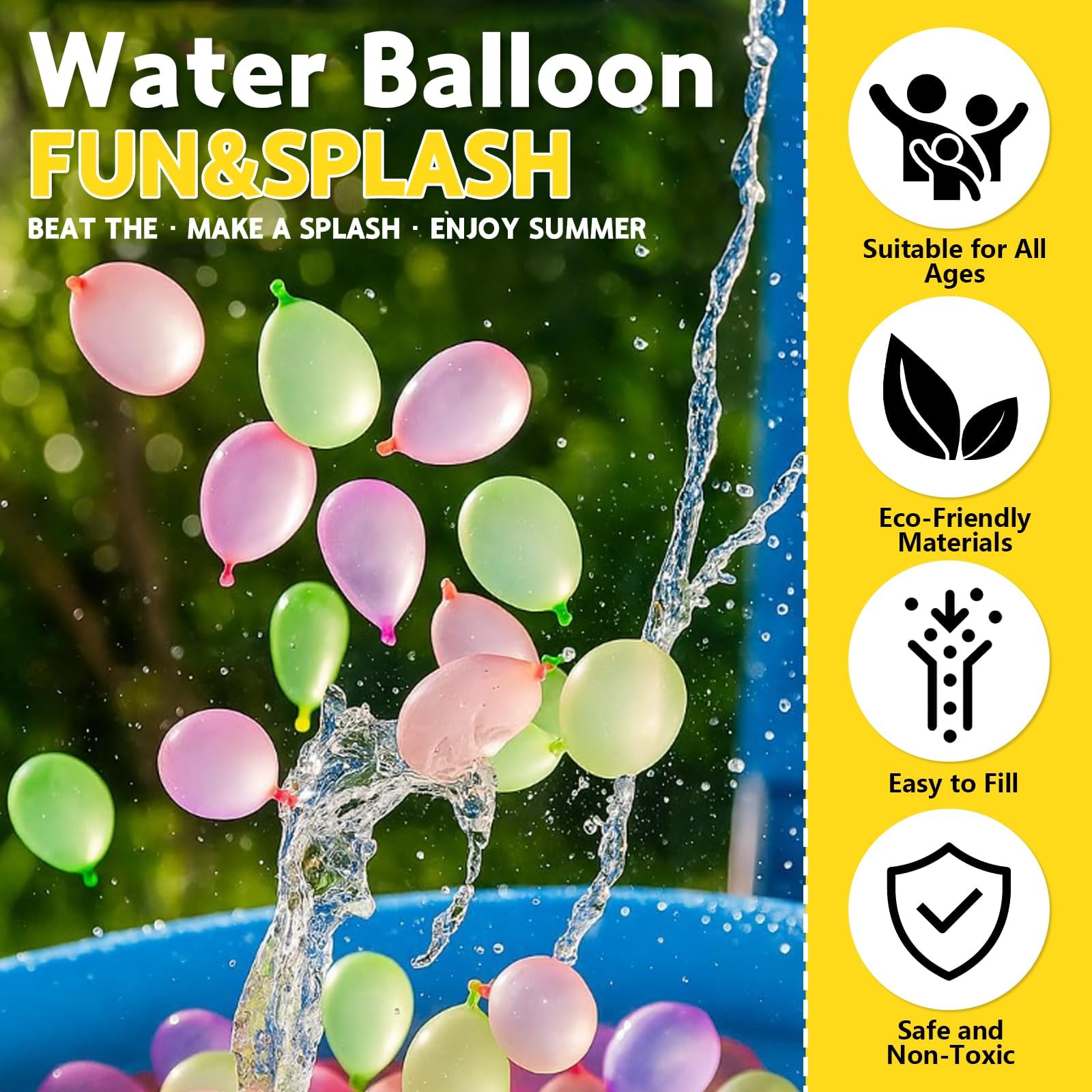 1000PCS Water Balloons for Kids & Adults Easy Quick Fill, Self Sealing Balloons for Summer Party and Outdoor Water Balloon Fight - Image 2