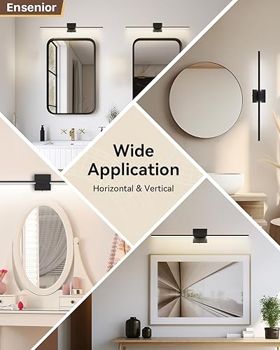 Miniatura 7 de Ensenior Moderna lámpara de tocador de baño de 32 pulgadas, atenuador incorporado, 18.5 W regulable 5CCT luces de baño, luz de tocador de barra