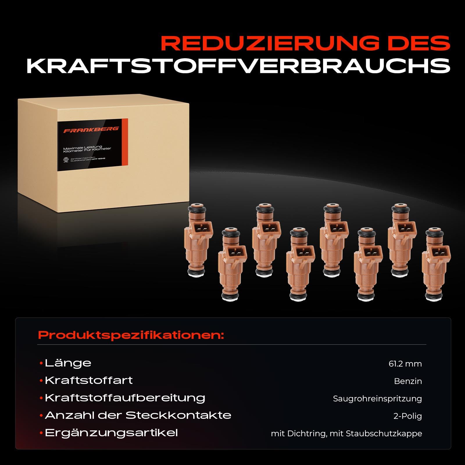 Frankberg 8x Einspritzventil Injektors 0280156016