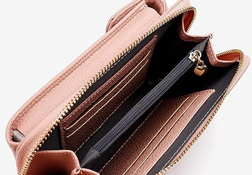 Miniatura 8 de Bolsa cruzada de piel para teléfono celular, con ranuras para tarjetas con protección de interferencia de radiofrecuencia (RFID), de cuero, para