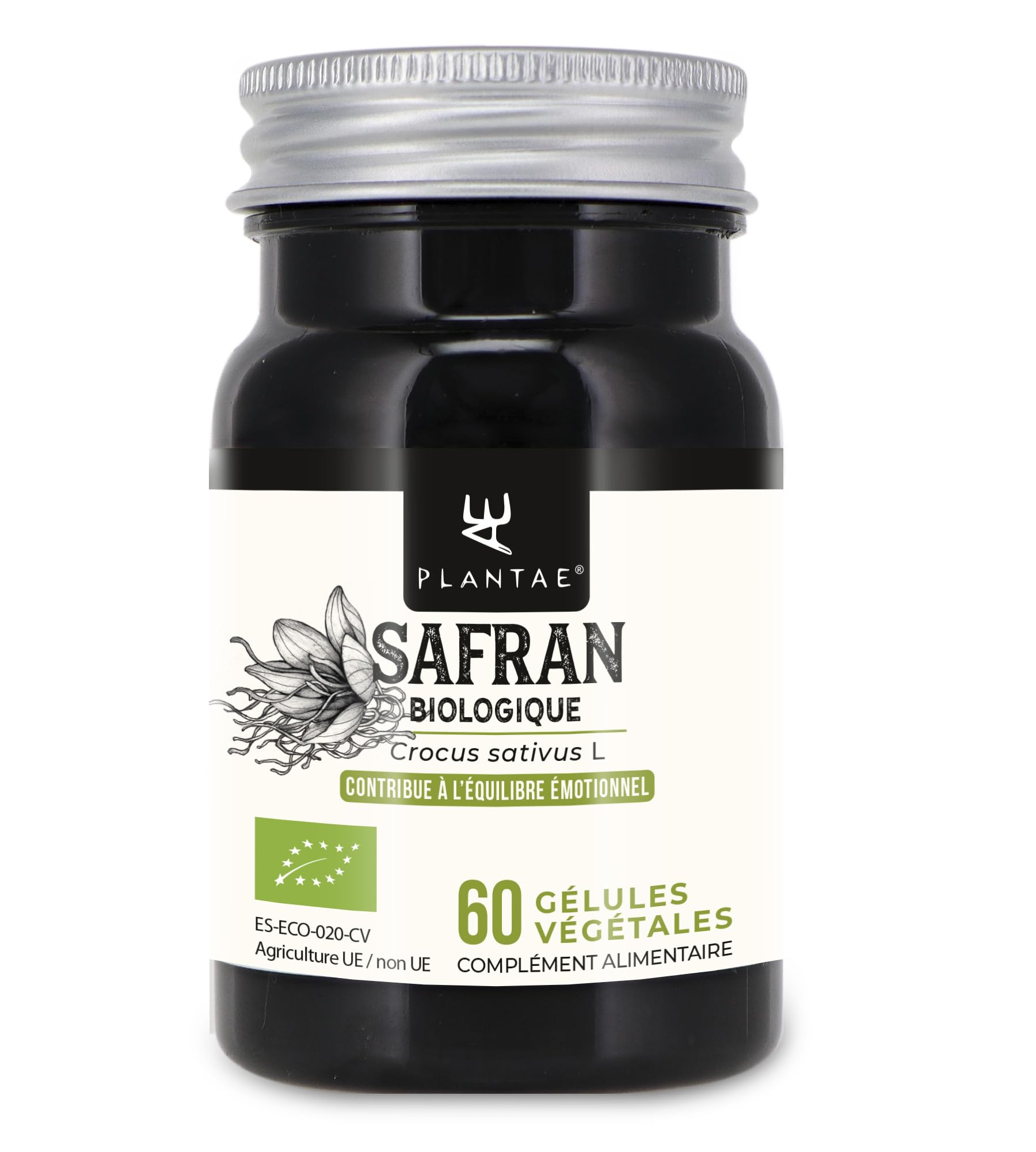 SAFRAN BIOLOGIQUE * L’or rouge * Issu de la province de Teruel (Espagne) * Qualité supérieure * Certifié par le Comité aragonais pour l’agriculture biologique * 60 gélules / 15 mg