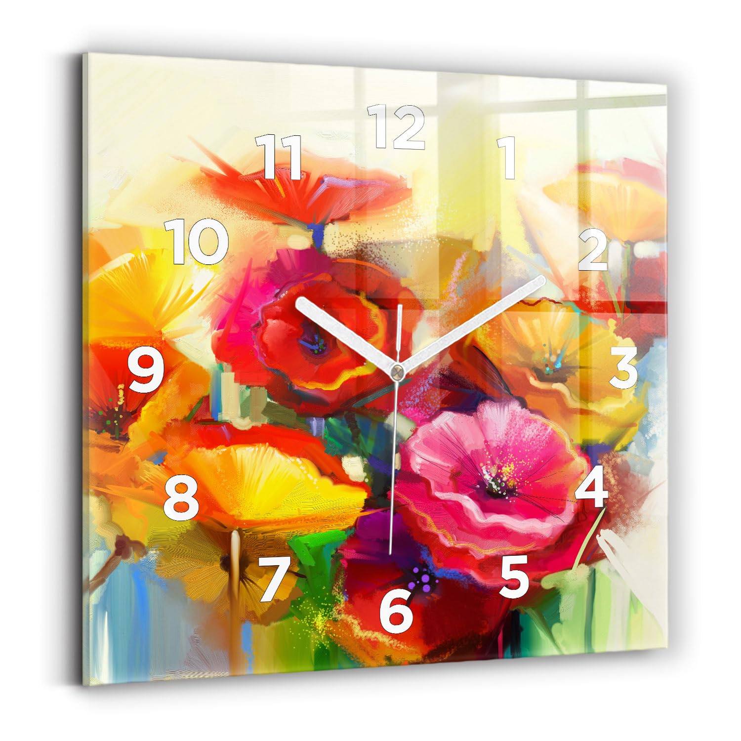 Horloge murale carrée moderne 30x30 cm Wallfluent mécanisme silencieux