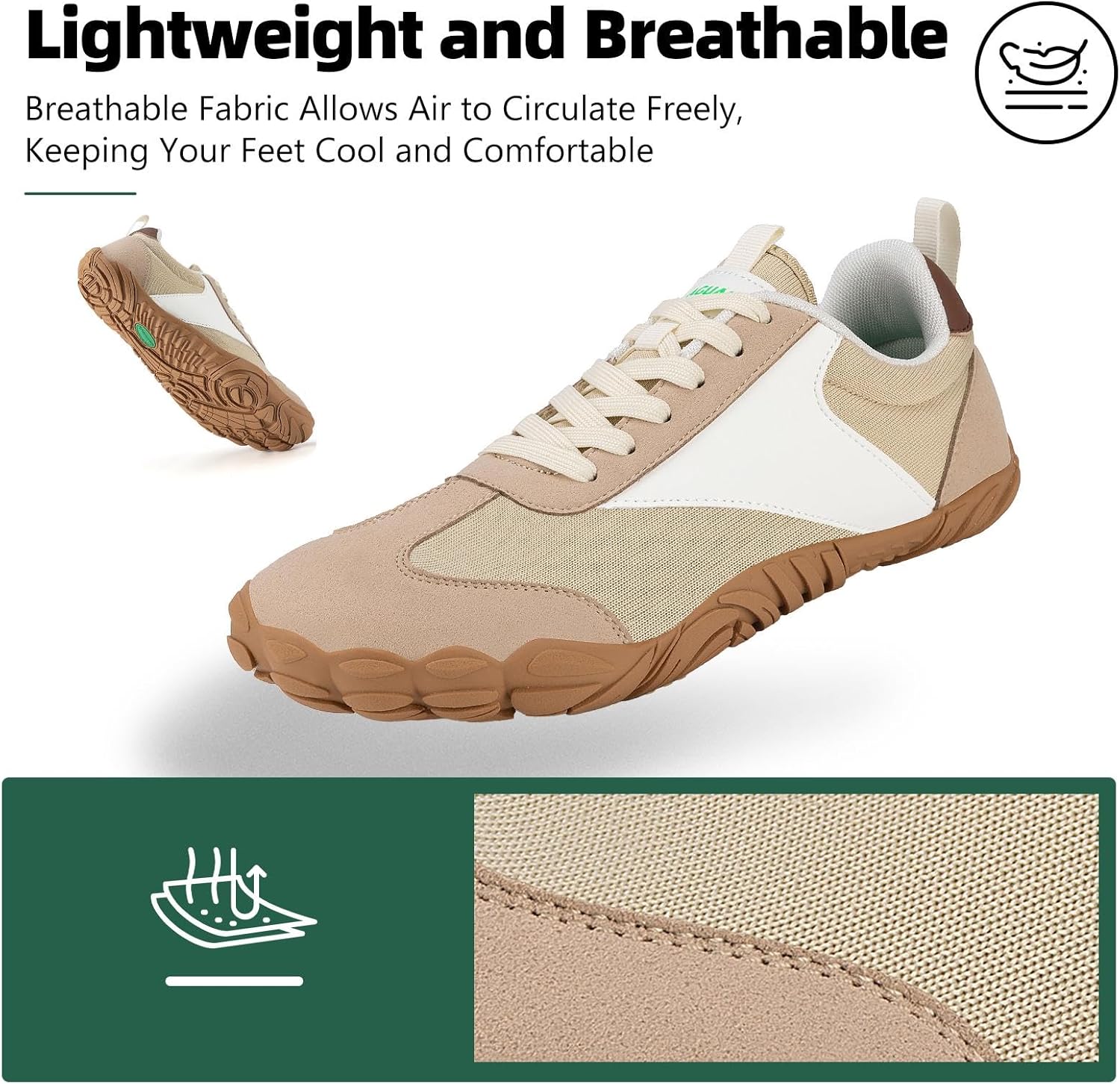 SAGUARO Wide Toe Box Minimalist Shoes for Men and Women, Zero Drop Trail-Runner Barefoot Sneakers - Image 6