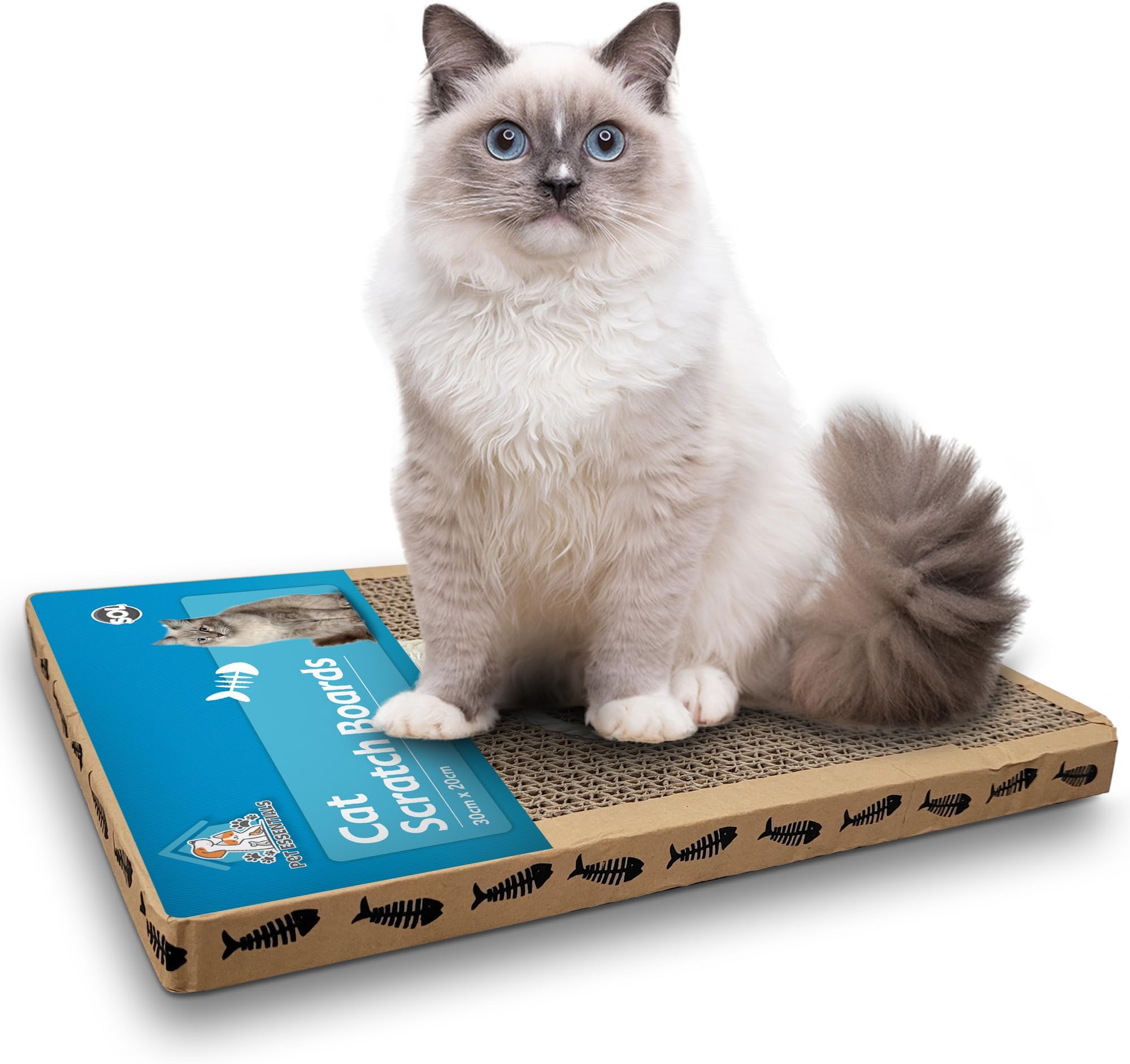 SOLCat Scratch Board, 30x20cm Cardboard Cat Scratcher, Durable & Reversible Design, Sturdy Material, Ideal for Indoor Cats, Protects Furniture, Encourages Healthy Scratching and Playtime