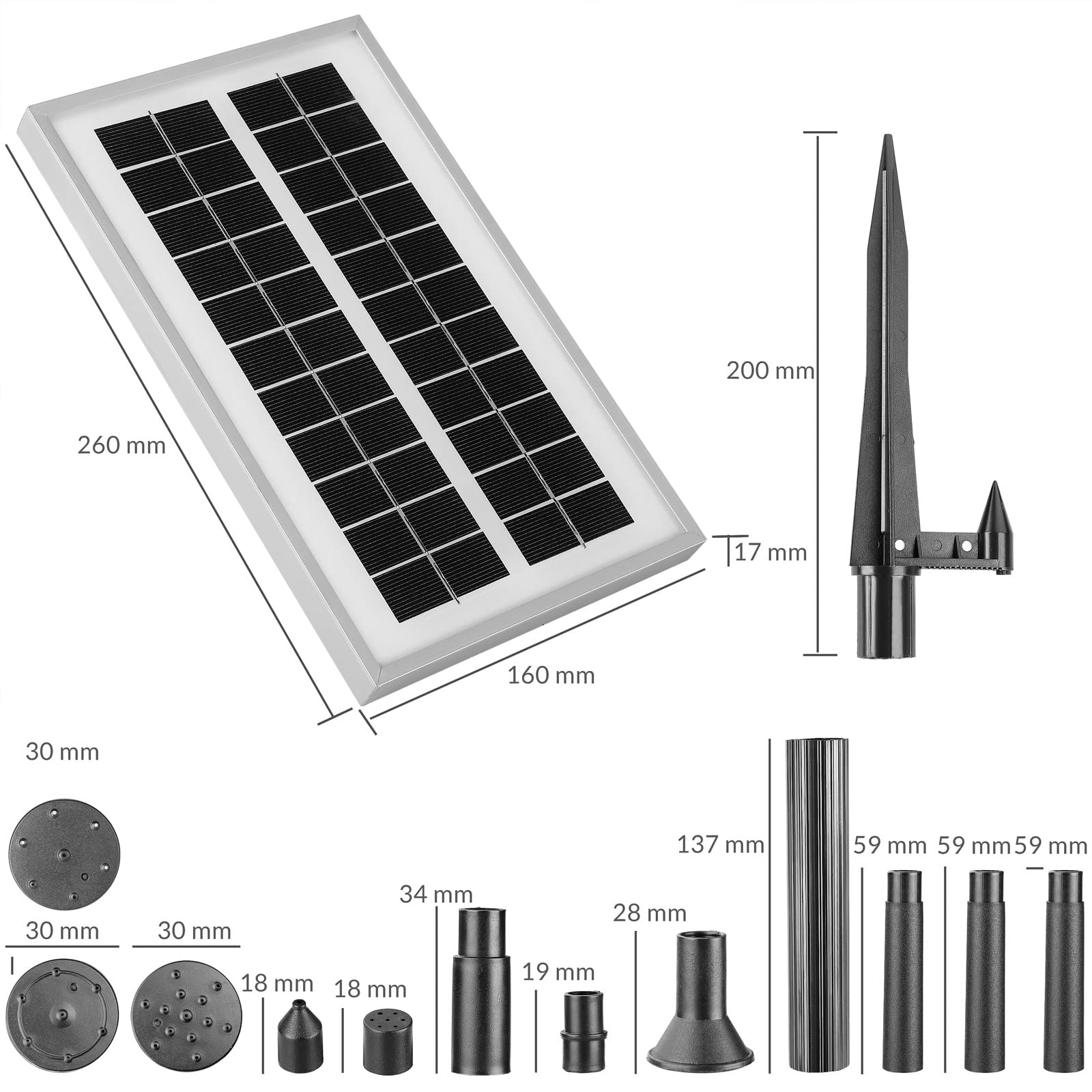 Monzana Bomba Solar LED para Estanque de Jardín Fuente Multicolor Panel Solar Temporizador Control Remoto
